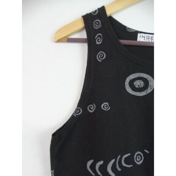 ingear Resort Dress Womens Size Medium Black Fish Sleeveless Swim Cover Up Dress - Picture 3 of 8